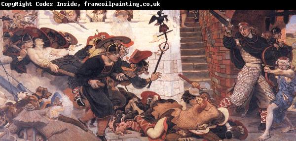 Ford Madox Brown The Expulsion of the Danes from Manchester 910 AD