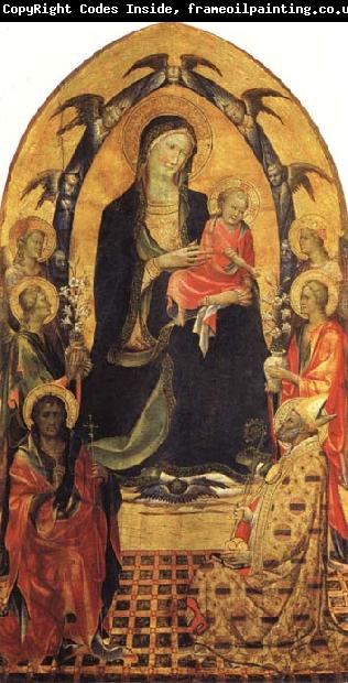 Gherardo Starnina Madonna and Child with SS.John the Baptist and Nicholas and Four Angels