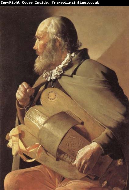 LA TOUR, Georges de Blindman Playing the Hurdy-Gurdy