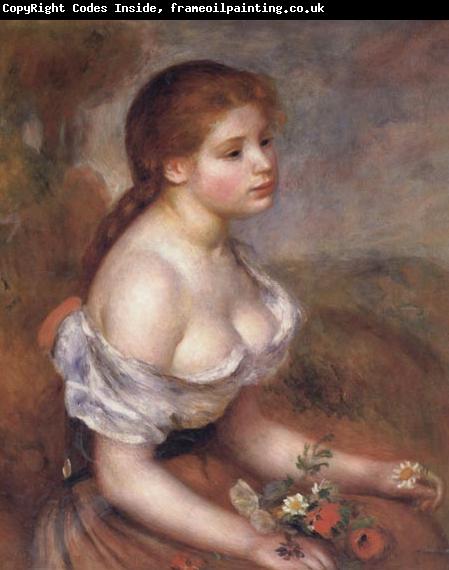 Pierre Renoir Young Girl with Daisies