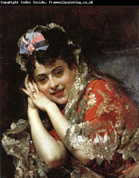 Raimundo de Madrazo y Garreta The Model Aline Masson with a White Mantilla