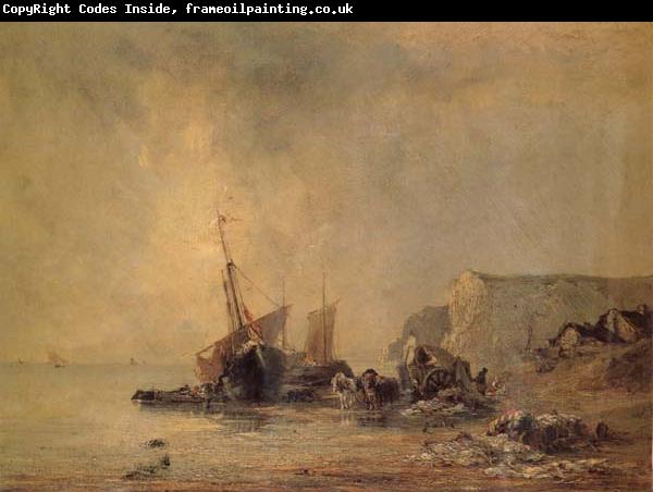 Richard Parkes Bonington Boats on the Shore of Normandy