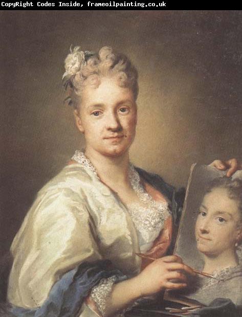 Rosalba carriera Self-portrait with a Portrait of Her Sister