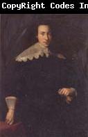 unknow artist Portrait of a man,Three-quarter length,wearing black and holding a glove in his left hand