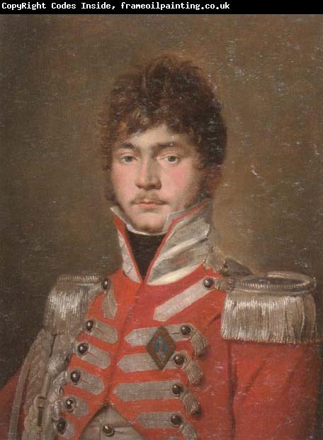 unknow artist Portrait of an officer,half-length,wearing a red coat and the swedish military order of the sword