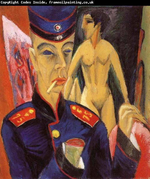 Ernst Ludwig Kirchner Selbstbildnis als Soldat