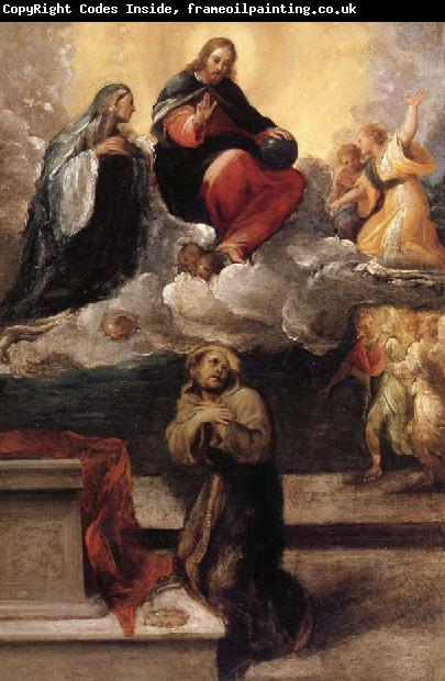 Faccini,Pietro Le Christ et la Vierge apparaissent a Saint Francois d'Assise