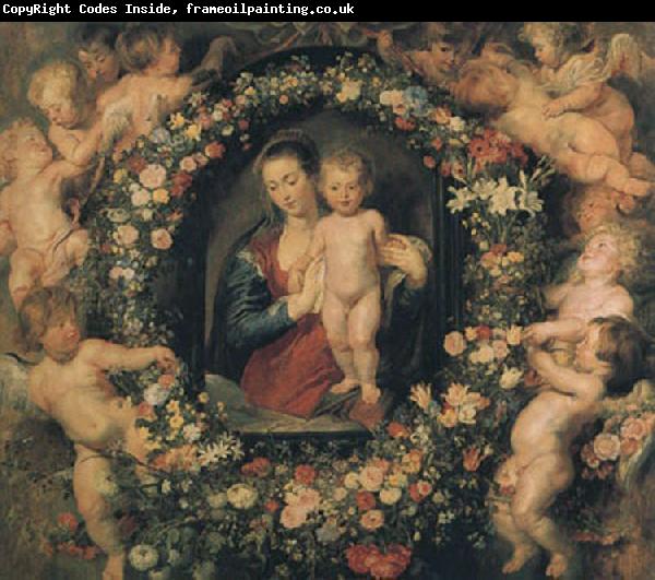 Peter Paul Rubens Madonna and Child with Garland of Flowers and Putti (mk01)