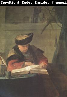 Jean Baptiste Simeon Chardin Le Souffleur(Portrait of Joseph Aved,the Painter,Known as A Chemist in His Laboratory) (mk05)