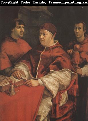 Raphael Pope Leo X with Cardinals Giulio de'Medici (mk08)