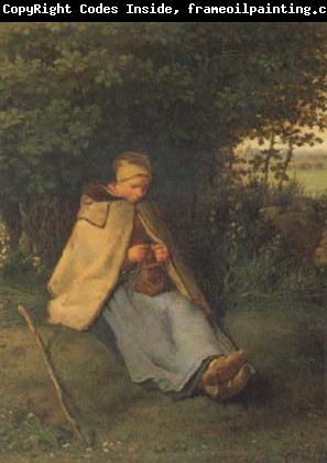 jean-francois millet Woman knitting (san19)