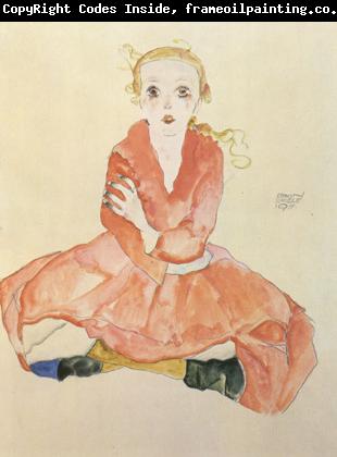 Egon Schiele Seated Girl Facing Front (mk12)