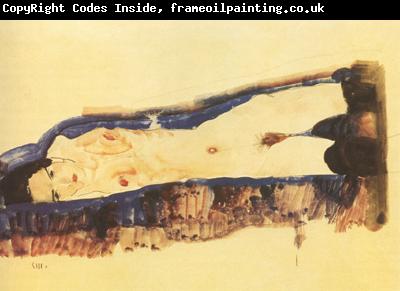 Egon Schiele Reclining Nude with Black Stockings (mk12)