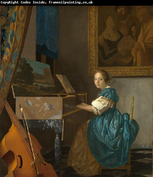 Jan Vermeer Young Woman Seated at a Virginal (mk08)