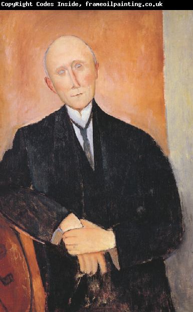 Amedeo Modigliani Seated Man with Orange Background (mk39)