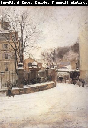 Edouard Castres Snowed up Street in Paris (nn02)