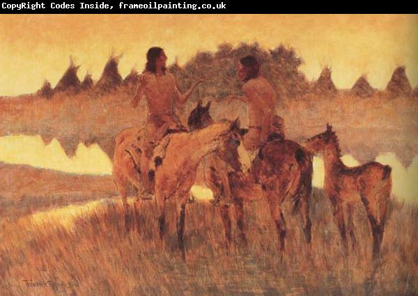 Frederic Remington The Gossiops (mk43)