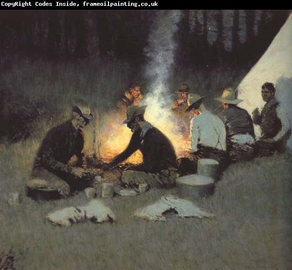 Frederic Remington The Hunter's Supper (mk43)