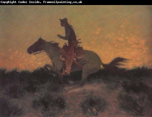 Frederic Remington Against htte Sunset (mk43)