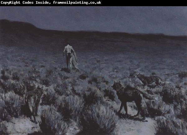 Frederic Remington The Wolves Sniffed Along the Trail (mk43)