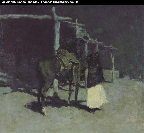 Frederic Remington Waiting in the Moonlight (mk43)