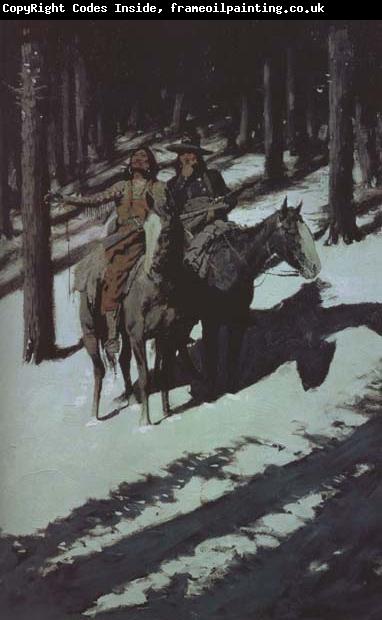 Frederic Remington Indian Scouts in the Moonlight (mk43)