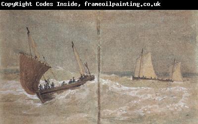 Joseph Mallord William Turner Sailing boats at sea (mk31)