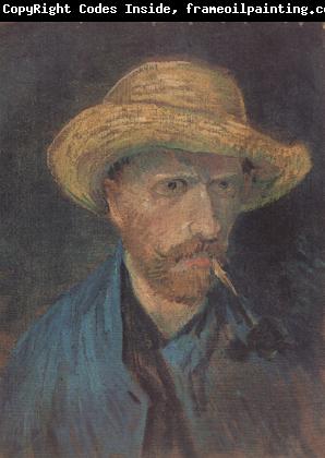 Vincent Van Gogh Self-Portrait with Straw Hat and Pipe (nn04)