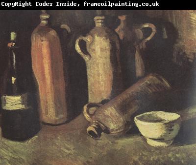 Vincent Van Gogh Still Life with Four Stone Bottles,Flask and White Cup (nn04)