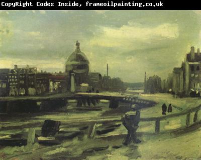 Vincent Van Gogh View of Amsterdam from Central Station (nn04)