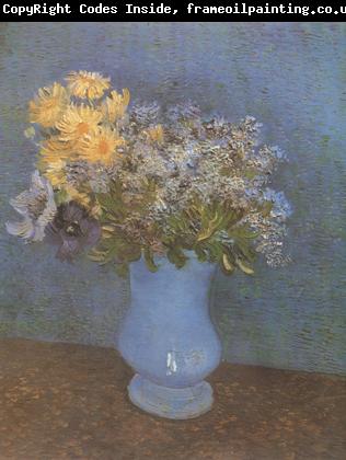 Vincent Van Gogh Vase wtih Lilacs,Daisies and Anemones (nn04)