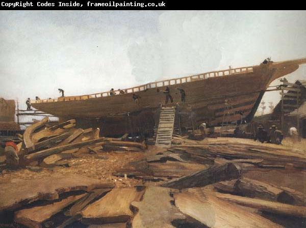 Winslow Homer Shipbuilding at Gloucester (mk44)