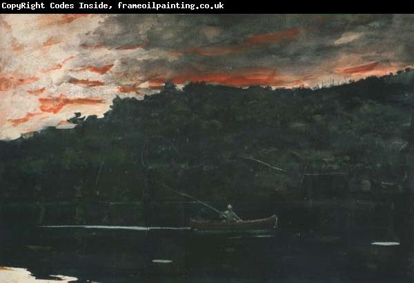 Winslow Homer Sunrise,Fishing in the Adirondacks (mk44)