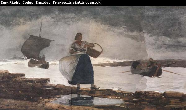 Winslow Homer Inside the Bay,Cullercoats (mk44)