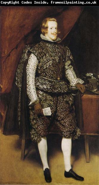 Diego Velazquez Portrait of Philip IV of Spain in Brwon and Silver