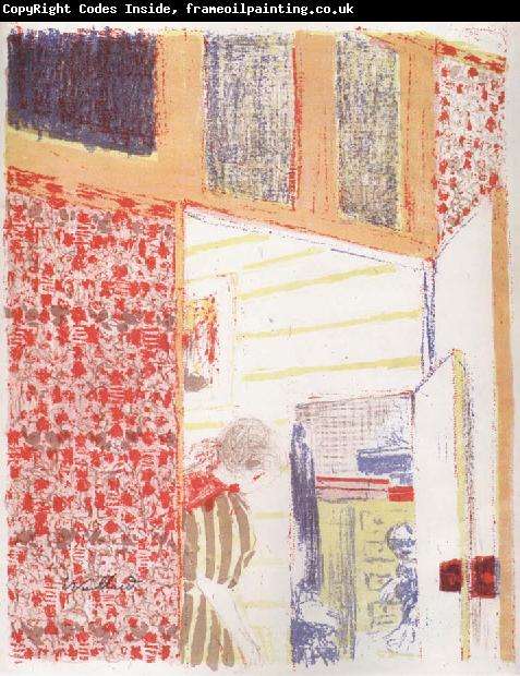 Edouard Vuillard Interior with pink wallpaper III