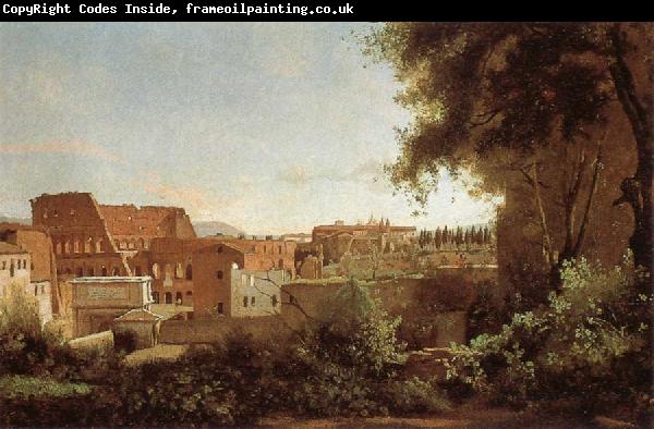 Jean Baptiste Camille  Corot View of the Colosseum from the Farnese Gardens