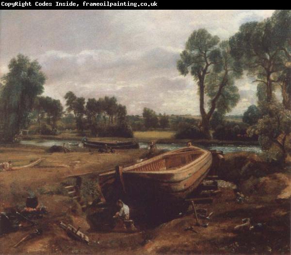 John Constable Boat-building near Flatford Mill