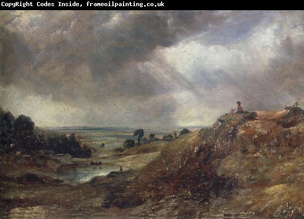 John Constable Branch Hill Pond,Hampstead Heath,with a boy sitting on a bank