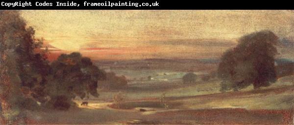 John Constable The Valley of the Stour at Sunset 31 October 1812